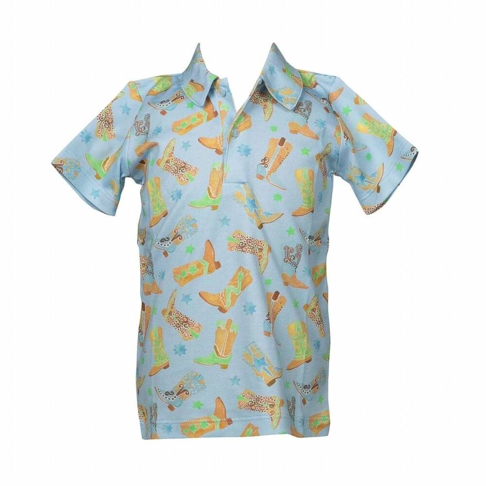 NEW THE PROPER PEONY kids boots polo shirt in blue
